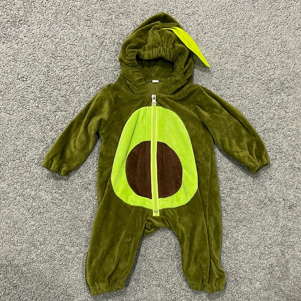Infant Avocado Hooded Romper Costume